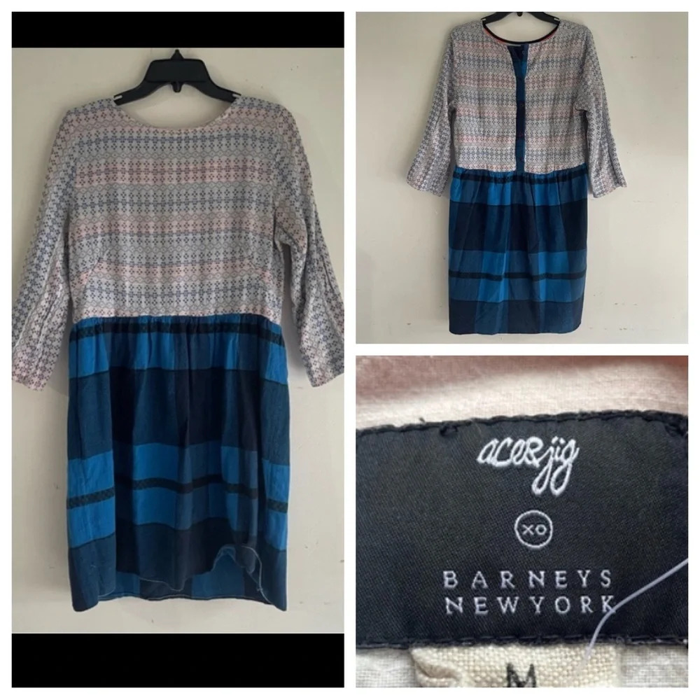 Ace + Jig Barney’s Of New York Blue Pattern Mix Dress 33158